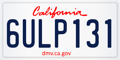 CA license plate 6ULP131