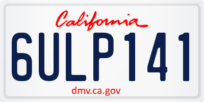 CA license plate 6ULP141