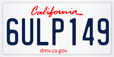 CA license plate 6ULP149