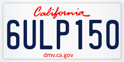 CA license plate 6ULP150