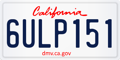 CA license plate 6ULP151