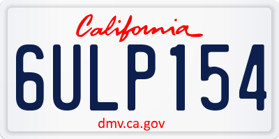 CA license plate 6ULP154