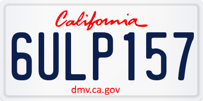 CA license plate 6ULP157