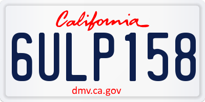 CA license plate 6ULP158
