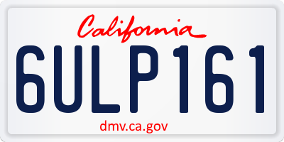 CA license plate 6ULP161