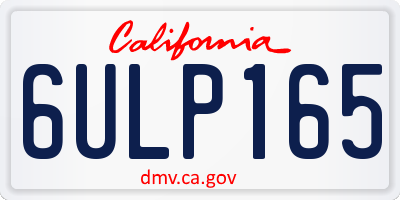 CA license plate 6ULP165