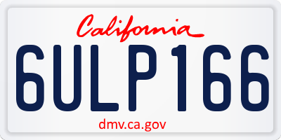 CA license plate 6ULP166