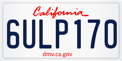 CA license plate 6ULP170