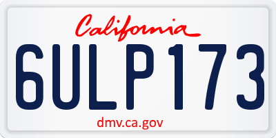 CA license plate 6ULP173