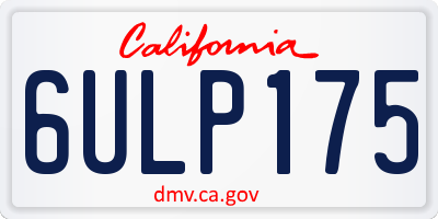 CA license plate 6ULP175