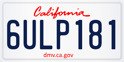 CA license plate 6ULP181