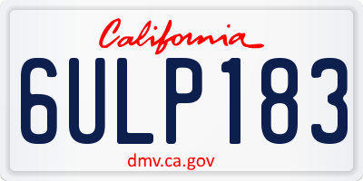 CA license plate 6ULP183
