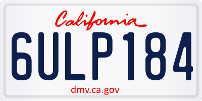 CA license plate 6ULP184
