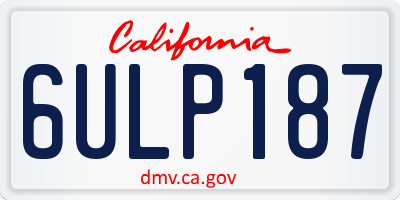 CA license plate 6ULP187