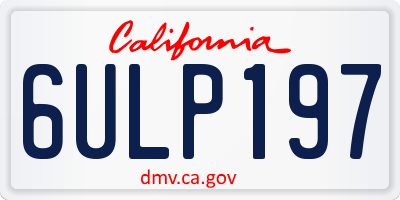 CA license plate 6ULP197