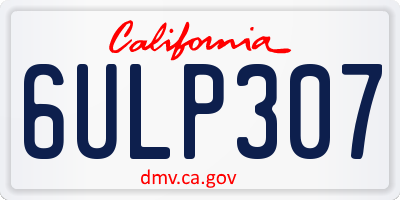 CA license plate 6ULP307