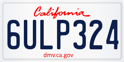 CA license plate 6ULP324