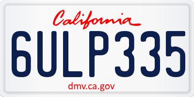 CA license plate 6ULP335