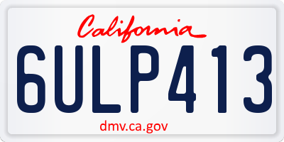 CA license plate 6ULP413