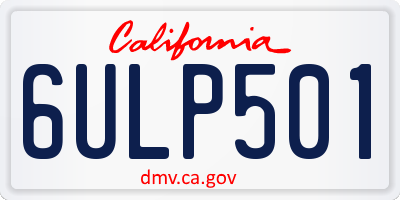 CA license plate 6ULP501