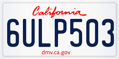 CA license plate 6ULP503