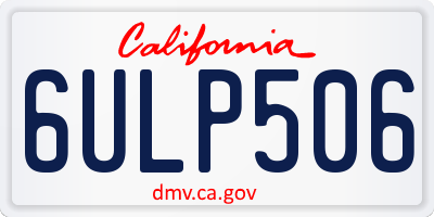 CA license plate 6ULP506