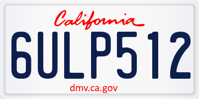 CA license plate 6ULP512