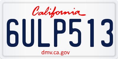 CA license plate 6ULP513
