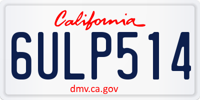 CA license plate 6ULP514