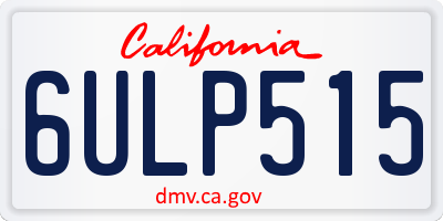 CA license plate 6ULP515