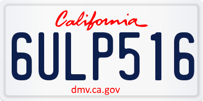 CA license plate 6ULP516