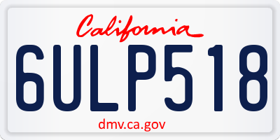CA license plate 6ULP518