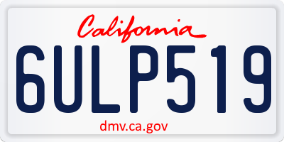 CA license plate 6ULP519