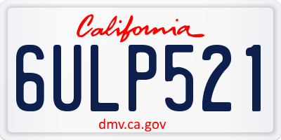 CA license plate 6ULP521
