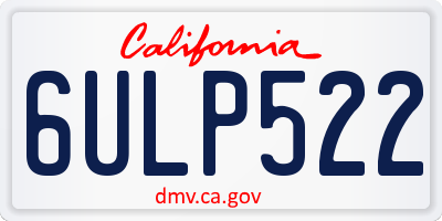 CA license plate 6ULP522