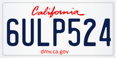 CA license plate 6ULP524