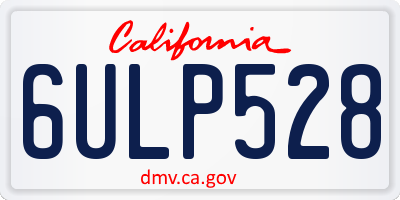 CA license plate 6ULP528
