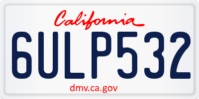 CA license plate 6ULP532