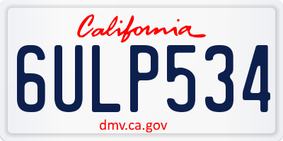 CA license plate 6ULP534