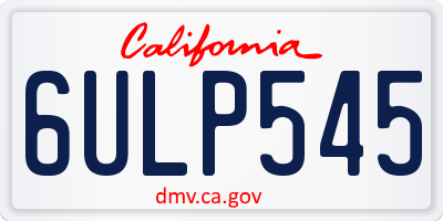 CA license plate 6ULP545