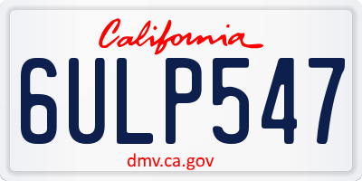 CA license plate 6ULP547