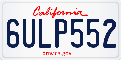 CA license plate 6ULP552