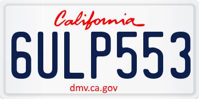 CA license plate 6ULP553