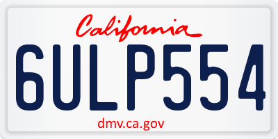 CA license plate 6ULP554