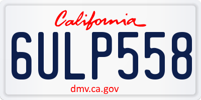 CA license plate 6ULP558