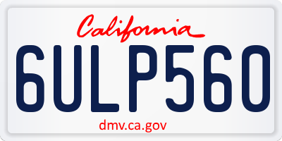 CA license plate 6ULP560