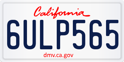 CA license plate 6ULP565