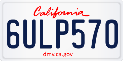 CA license plate 6ULP570