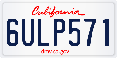 CA license plate 6ULP571