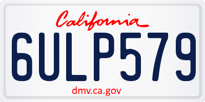 CA license plate 6ULP579